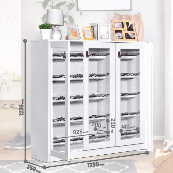 Promo Rak Sepatu Putih - Furniture Kaca Akrilik Minimalis
