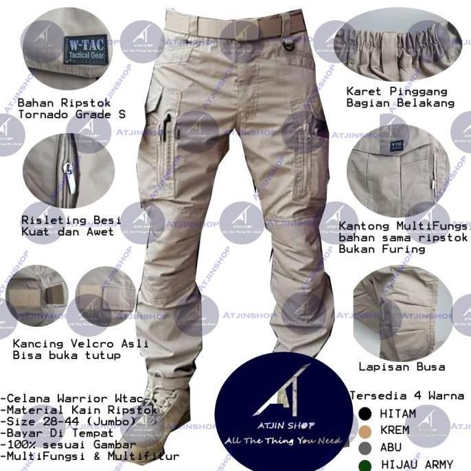 JUMBO Size Celana Panjang W-Tac Pria Kualitas ORI Ripstop Tornado