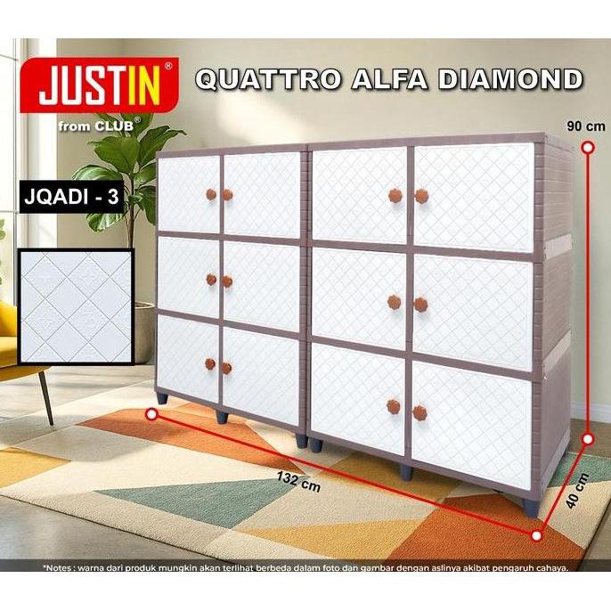 Murah Club Justin Quattro - Lemari Plastik Susun - Kabinet Minimalis Plastik - Rak Tv Plastik Kuat