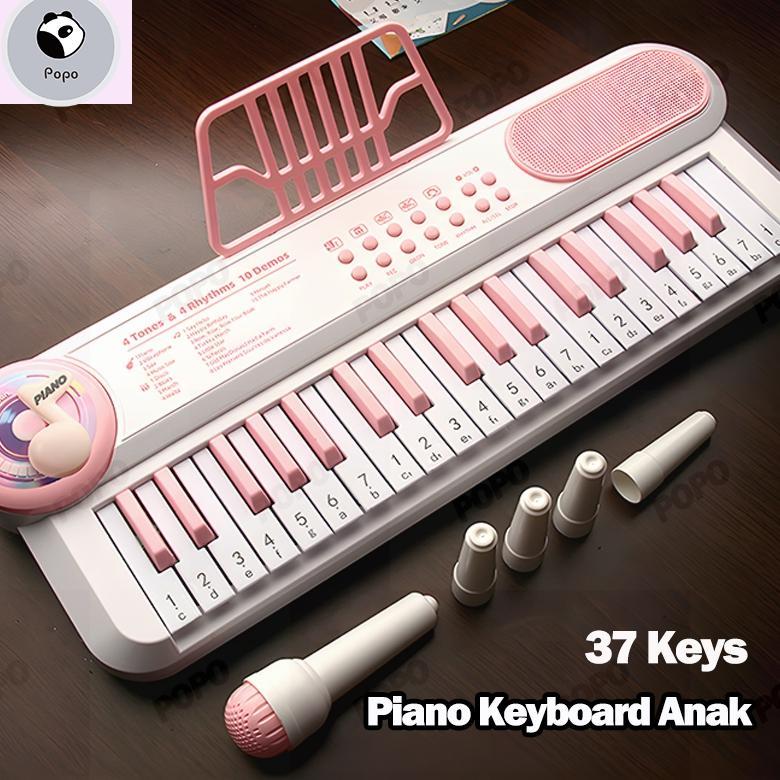 Mainan Piano Keyboard Anak Digital Piano Elektronik 37 Keys Lengkap Mic Dan Charger Mainan Music Ana