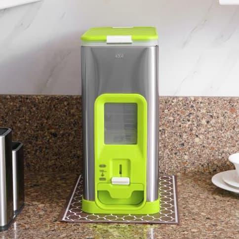 Sale Tempat Beras Rice Box Stainless Sistem Tuang Dengan Tombol 10Kg_Hijau