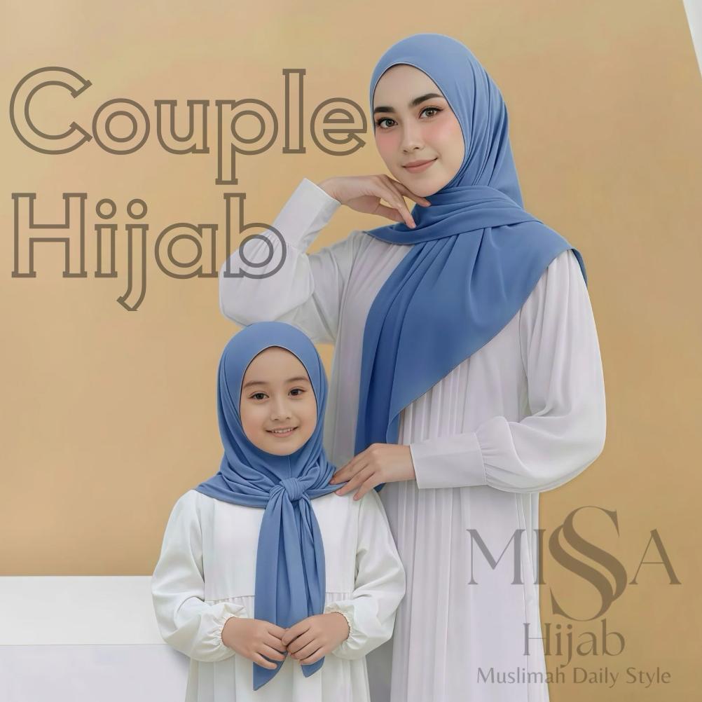 [Missa Hijab] Hijab Instan Couple Ibu & Anak Model Segitiga Bahan Jersey Premium|Hijab Pasangan Ibu 