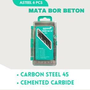Soon- Mata Bor Beton Set 6Pcs Asteel -Mata Bor Beton Cemented Carbide -  Mata Bor Tembok Beton Set -
