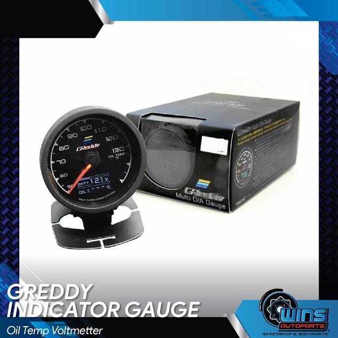 GREDDY INDIKATOR MULTI D/A GAUGE INDIKATOR VOLTS/OILTEMP/OILPRESS/WATERTEMP/TURBO ORIGINAL DAN TERPE