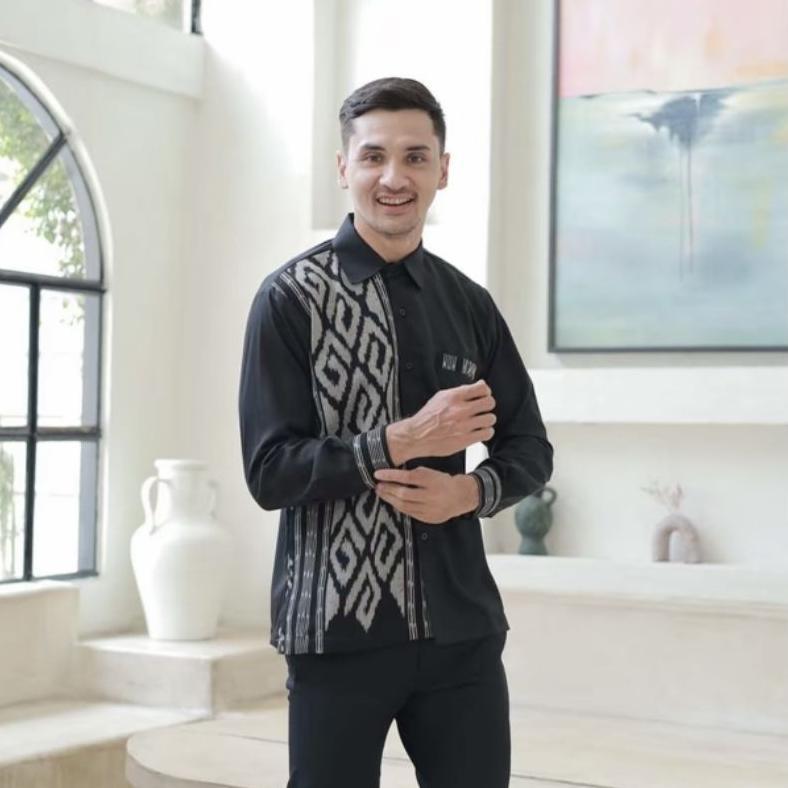 CELVIQUE KEMEJA TENUN PRIA KOMBINASI POLOS BAJU ATASAN PRIA TENUN TROSO KOMBINASI TOYOBO BAJU TENUN 
