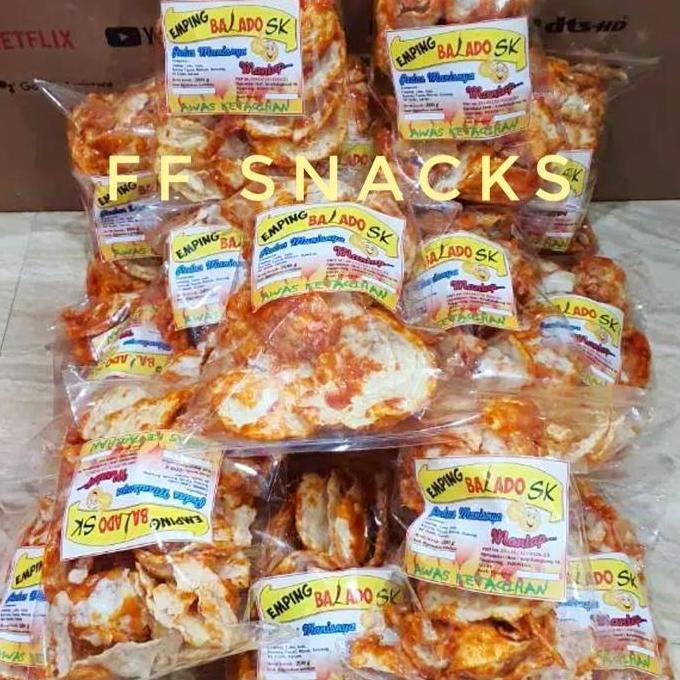 Snack- Emping Pedas Manis Sk / Emping Balado / Keripik Singkong Pedas Manis