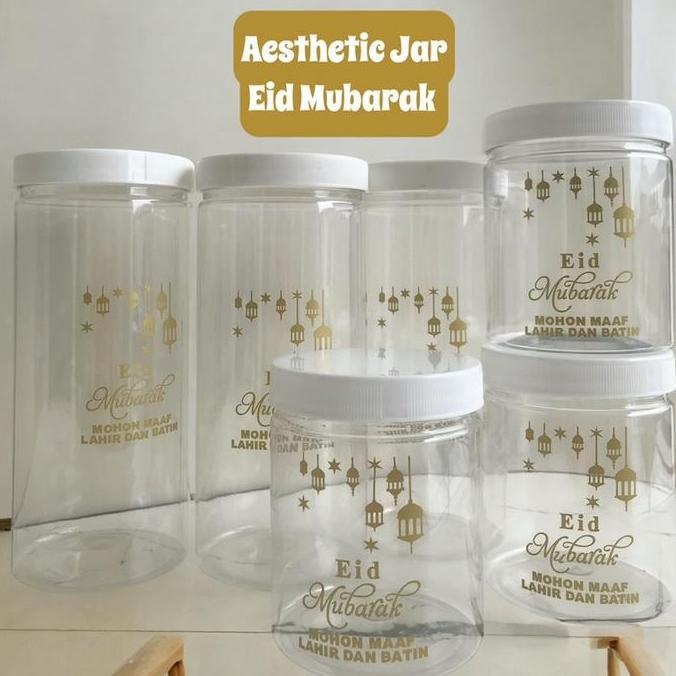 TOPLES LEBARAN IDUL FITRI SET LABEL GOLD EID MUBARAK . aesthetic tempat kue kering snack paket hemat