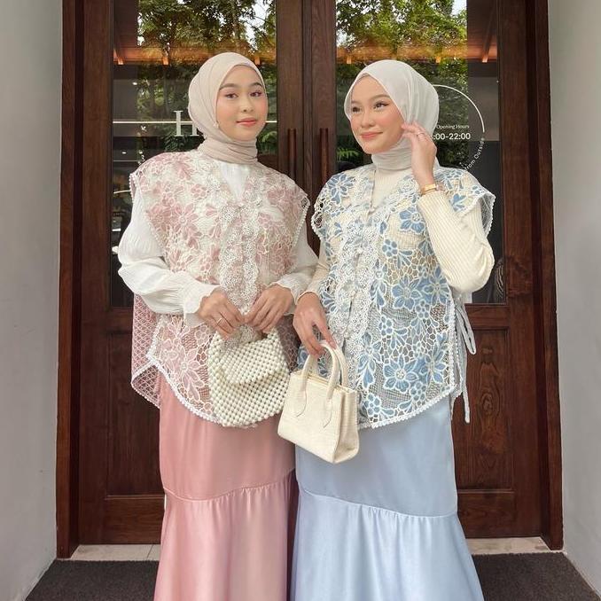 SINTIA OUTER | OUTER ROMPI | OUTER KEBAYA MODERN Cantik Motif Muslim Organza KS
