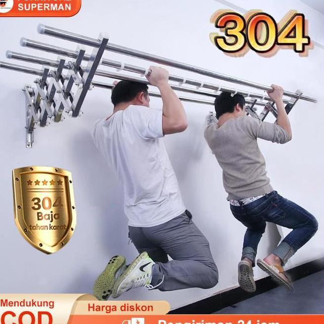 Jemuran Lipat Dinding Stainless Jemuran Baju Pakaian Dinding Rak Jemuran Tembok Gantungan Jemuran Je