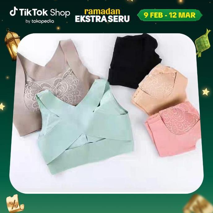 Fitto- [Vimisu]Terbaru Bra Pengencang Payudara Dan Menegakkan Punggung Belakang Bahan Motif Renda Ku