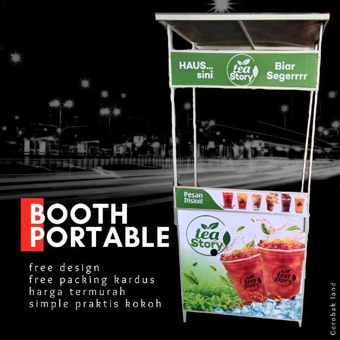 Terlaris Booth Portable Meja Lipat Gerobak Jualan Custom