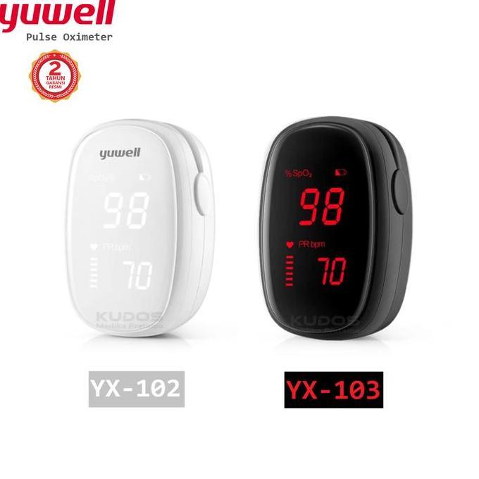 TERBARU - Yuwell YX102 - Pulse Oximeter Oxymeter - Ukur Saturasi Oksigen YX-102 Putih - Yuwell YX103