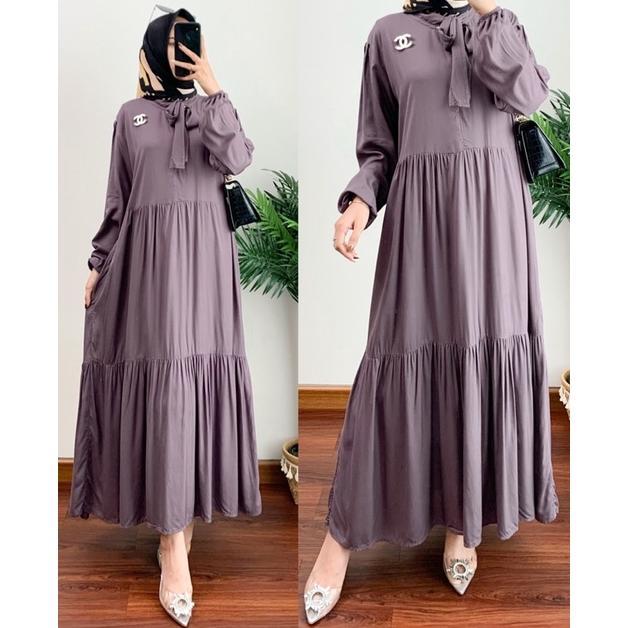 Gamis Hera Midi Dress Wanita Premium