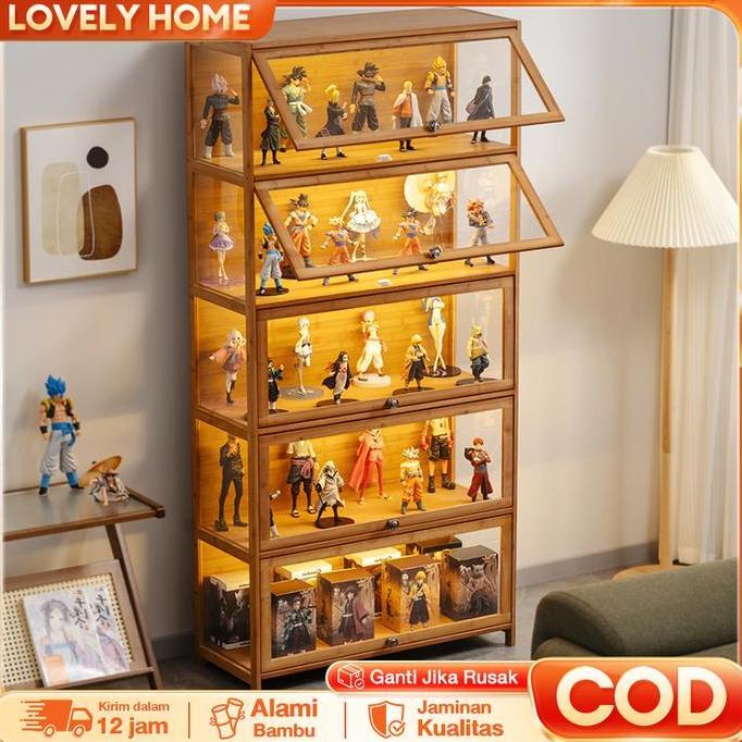 HARGA PABRIK - LOVE Lemari Pajangan Etalase Akrilik Kaca Transparan Lemari Display pameran Model Mai