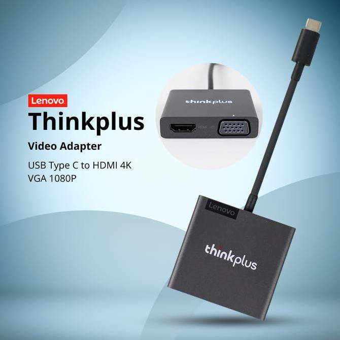 Lenovo Thinkplus Adapter Converter USB Type C to HDMI 4K VGA 1080P