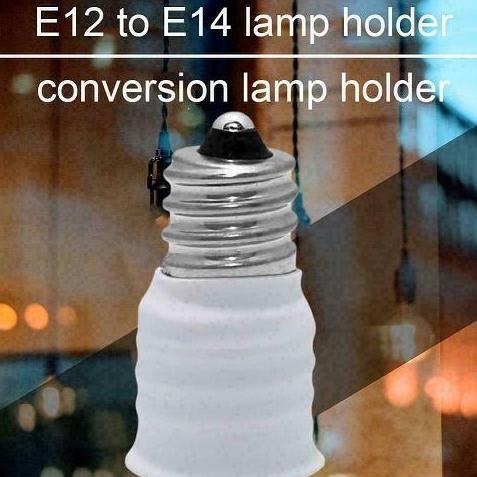 KONVERTER FITTING LAMPU E12 TO E14 BASE FOR LAMPU LED CANDLE MINI PIJAR E-12 KE E-14