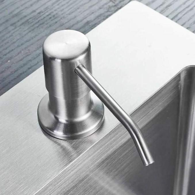 OSATQEF Tempat Sabun Cuci Piring Tanam Wastafel Head Pump Stainless Pakai Selang 1M & Botol 300ml 35