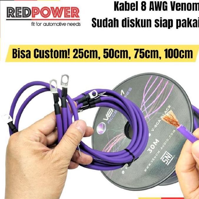 GHUNZING Kabel 8 awg ungu purple 8awg di skun bisa custom ground power audio venom
