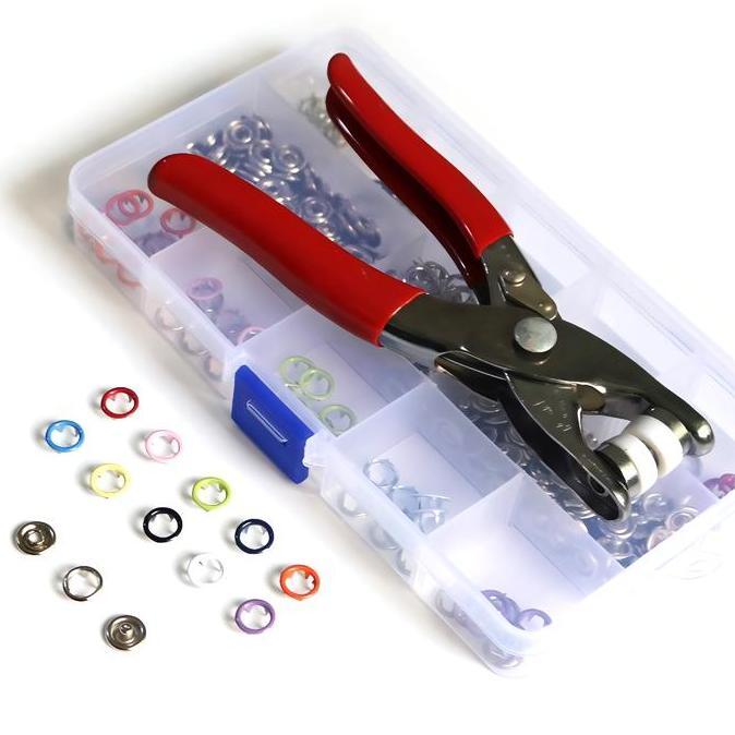 OSATQEF Set Tang Kancing Qincaile Jepret Snap Button Plier Fastener - Alat Plier Snap Button 200PCS