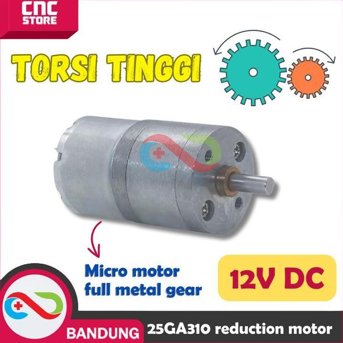 URCHILEST MOTOR DC GEARBOX 25GA310 METAL GEAR HIGH TORQUE 12V DC GEAR BOX