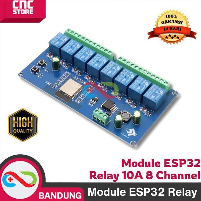 URCHILEST MODUL ESP32 RELAY 10A 8 CHANNEL AC 220 WIFI BLUETOOTH WROOM-32E
