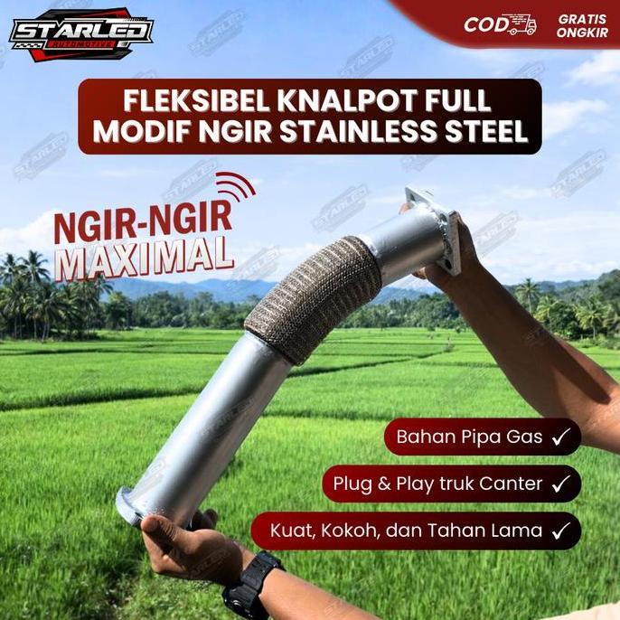 NOICHERS Fleksibel Knalpot Suara Ngir Material Pipa Gas untuk Kendaraan Truk Canter Full Modifikasi 