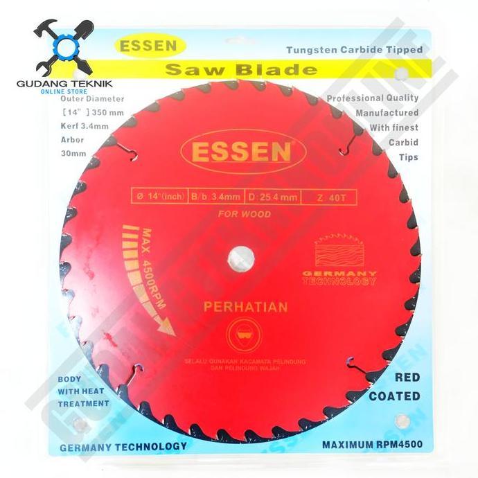GUNMED Mata Pisau KAYU Circular Saw ESSEN 14" 40T 60T Circular Saw Blade