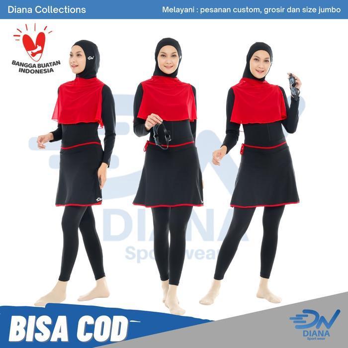Bisa Cod - Baju Renang Muslim Jumbo | Baju Renang Muslim Wanita Set | Pakaian Renang Muslimah | Keru
