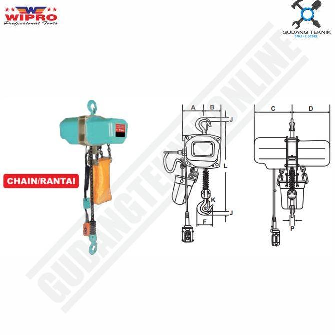 GUNMED Katrol Electric Kapasitas 2 Ton 5 Meter WIPRO /Katrol Listrik 2T x 5M