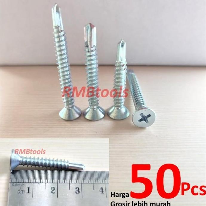 Sekrup Roofing SDS 10 x 32 mm / Baut Sekrup Baja Ringan FH 10 x 32 mm terlaris