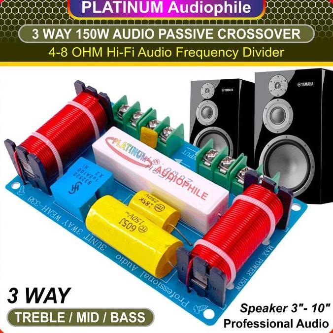 ESOKUIKI Crossover Pasif 3 Way Passive Speaker Crossover Low Mid High WEAH-338