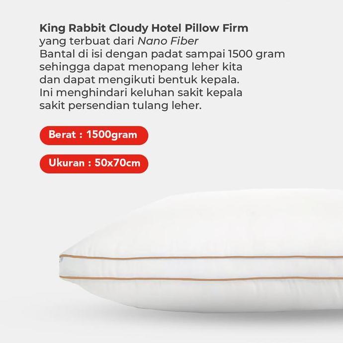 King Rabbit Cloudy Pillow Firm / Bantal Kepala 50x70 cm