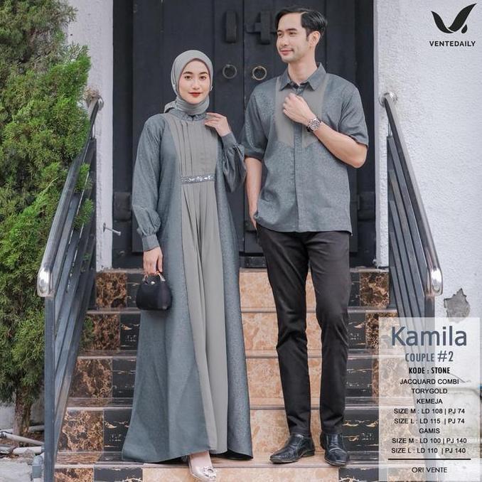(DS) Vente Daily Kamila Couple Terbaru Baju Couple Kondangan Baju Gamis dan Kurta Baju Couple Lebara
