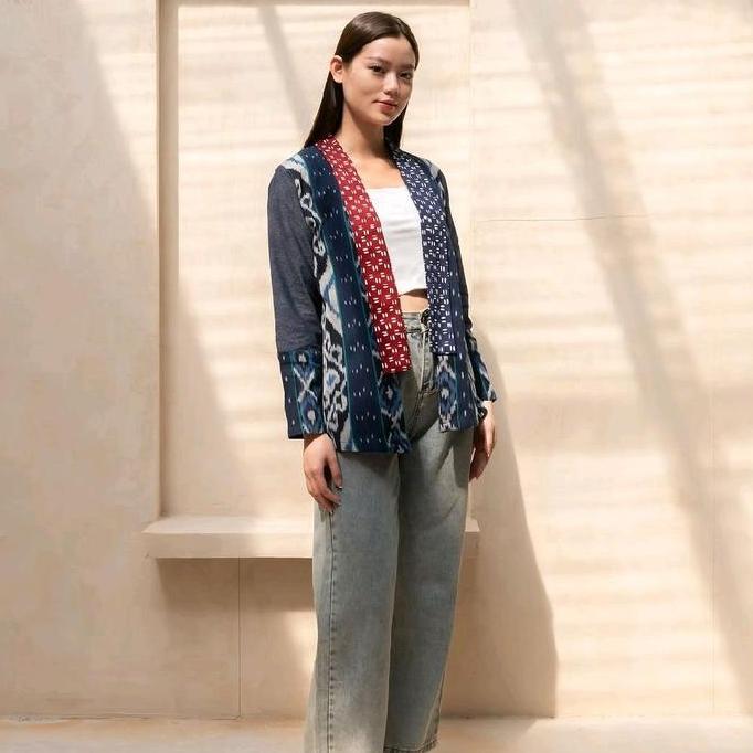 Outer Batik Tenun Wanita / Outer Batik Tenun Kantor Aruna LM