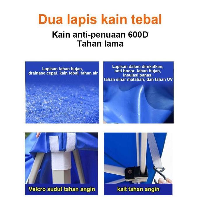 Tenda Lipat 3X3 2X2 Tenda Jualan Tenda Bazar Outdoor Tenda Gazebo 1200D Tenda Dagang Otomatis