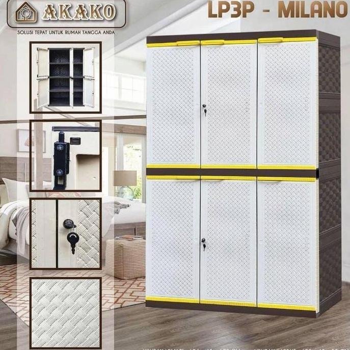 Lemari Plastik 3 Pintu Kaca Akako Elegant
