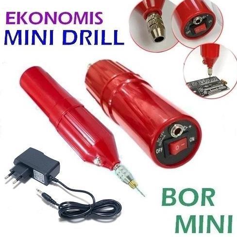 PAKET MINI DRILL BOR GRINDER GERINDA SIAP PAKAI DC 12V 8000-15000 RPM + ADAPTOR 1A UNTUK BOR MINI PC