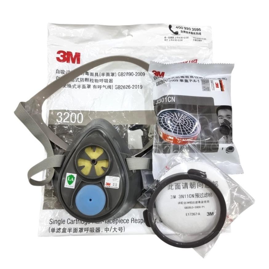 Masker 3M 3200 Respirator + Cartridge 3301Cn + Filter 3N11Cn