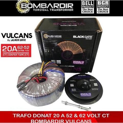 TRAFO VULCANS 20A CT 62V & 52V TRAVO VULCAN TOROID TORODIAL MURNI 20AMPER A DONUT EXTRA CT 15V 62V-5