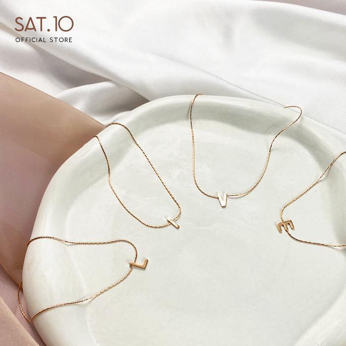 Bisa Cod - Sat.10 Desain Original - Kalung Liontin Huruf Rose Gold Bahan Titanium Baja Berlapis Emas