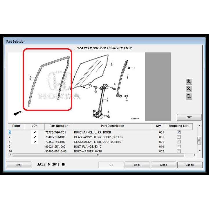 DISKON KARET CHANEL KARET KACA JAZZ GE8 2008-2013 ORIGINAL 