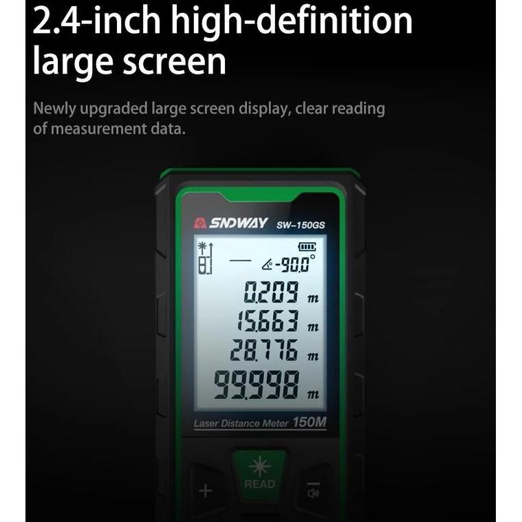 Hiyahiya- Sndway Meteran Laser Digital Green Laser Laser Meter Digital 50 Meter Sw-50G Laser Hijau