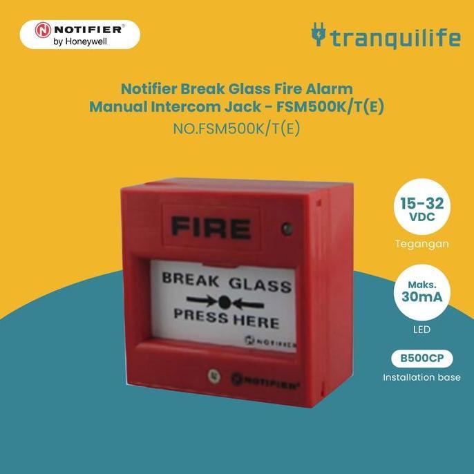 Sikkerhet- Notifier Alarm Kebakaran Manual Break Glass Fire Intercom Jack - Fsm500K