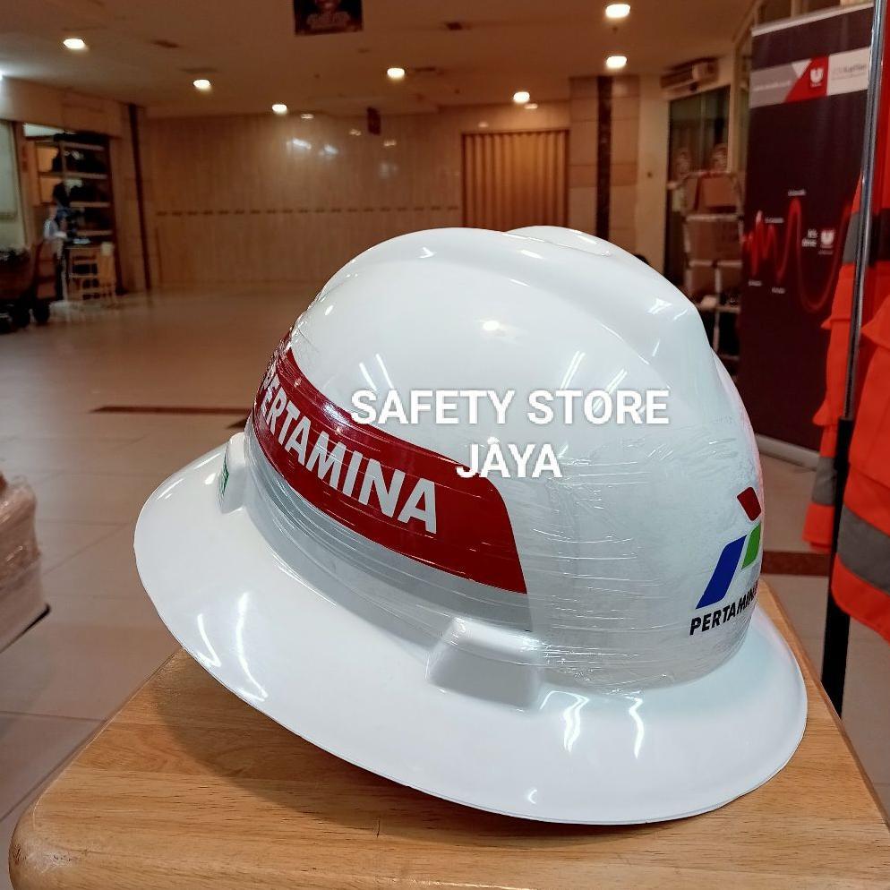 Helm Safety Msa Fullbrim Lokal Fastrack Logo Pertamina - Helm Safety Pertamina Fullbrim