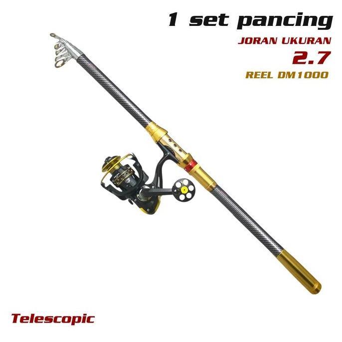 Tsurizao- Promo 1 Set Joran Pancing Portable High Carbon Joran Laut Telescopic Antena Tongkat Pancin