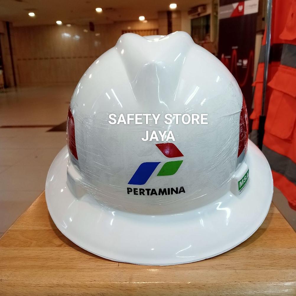 Helm Safety Msa Fullbrim Lokal Fastrack Logo Pertamina - Helm Safety Pertamina Fullbrim