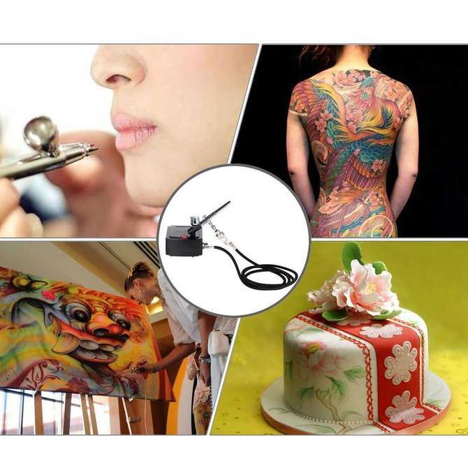 Kirimkirim- Spray Gun Elektrik Kompresor Mini Air Brush Compressor Airbrush