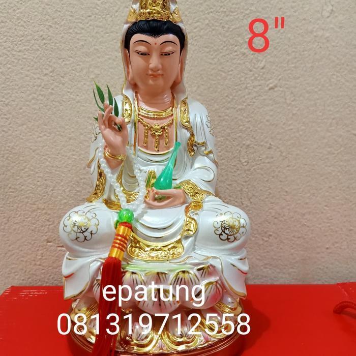 patung dewi kwan im fiber 8 inch