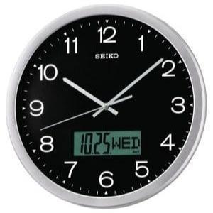 Seiko Wall Clock QXL007A Black Case LCD Calendar / Jam Dinding QXL007