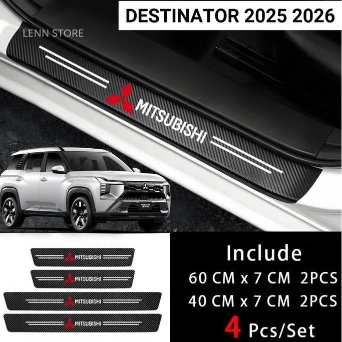 TERMURAH - 4Pcs Stiker Pelindung Sill Plate Pintu Mobil MITSUBISHI DESTINATOR 2025 2026